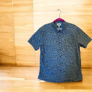 VISSLA Navy Floral Button Down Shirt